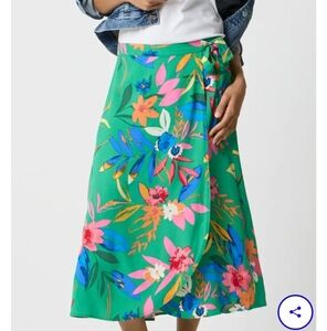 Jcrew: Floral Wrap Skirt New with Tags